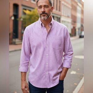 Lauren Ralph Lauren Men’s Purple Gingham CheckShirt XL | Classic Fit Non-Iron